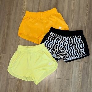 Adidas Women's Yellow and Black Shorts Trio